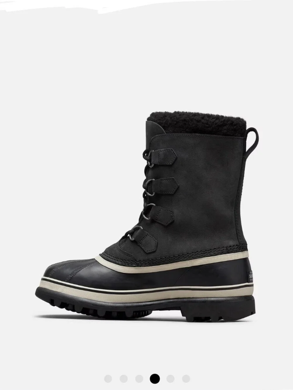 SOREL Caribou Men's Waterproof Insulated Leather Snow Boots Black/Dark Stone